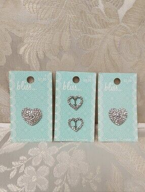 Heart Crystal Buttons Sew on Heart Rhinestones Buttons Crystal Slider Buckles